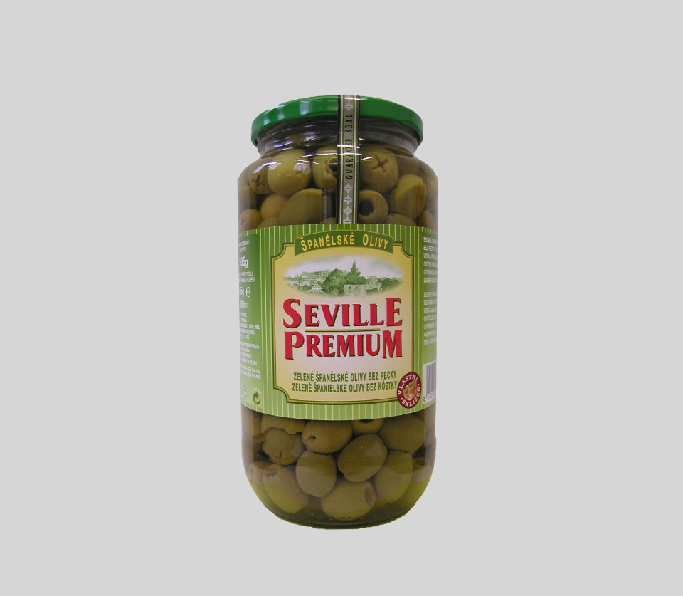 Zelené španielske olivy bez kôstky
